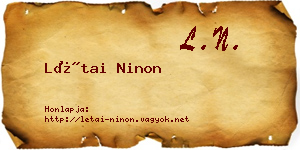 Létai Ninon névjegykártya